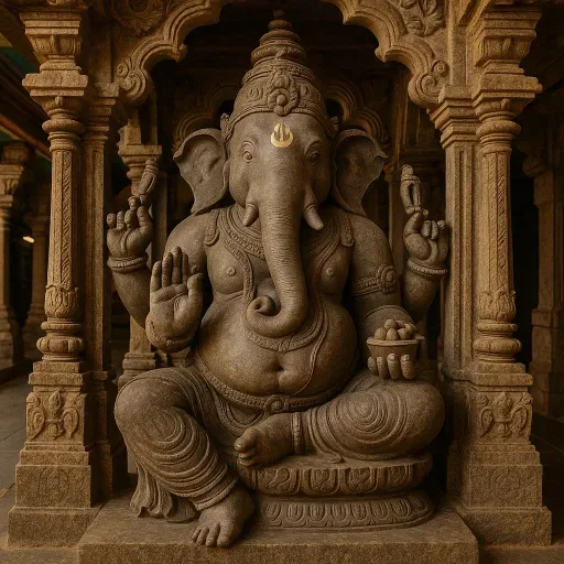 Lord Ganesh in a South Indian Temple