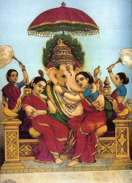 Ganesha Chaturthi, from a public-domain Raja Ravi Varma painting