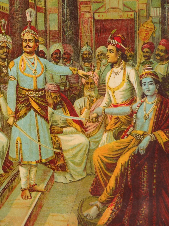 Janmashtami, from a public-domain Raja Ravi Varma painting