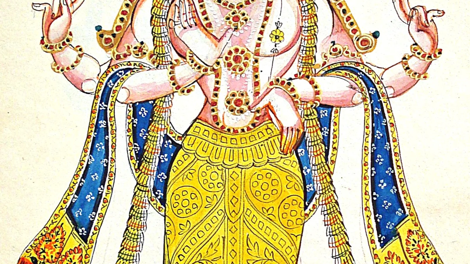 Narasimha Chaturdashi, from a public-domain Raja Ravi Varma painting